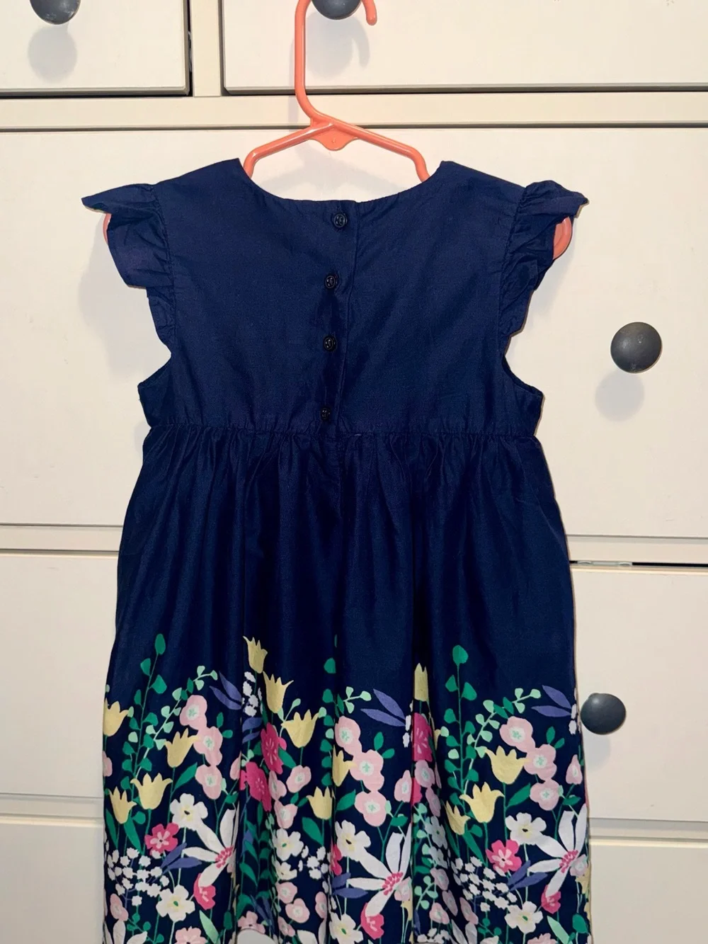 Janie and Jack Navy Floral Hem Cotton Dress